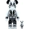 100% & 400% Bearbrick Kiss Catman Chrome Ver.