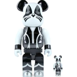 100% & 400% Bearbrick Kiss Catman Chrome Ver.