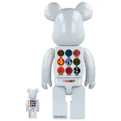 400% + 100% Bearbrick Robert Indiana X Fragmentdesign - White