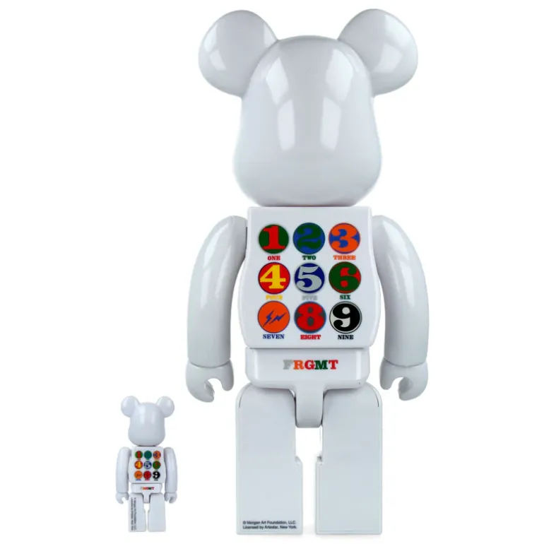 400% + 100% Bearbrick Robert Indiana X Fragmentdesign - White