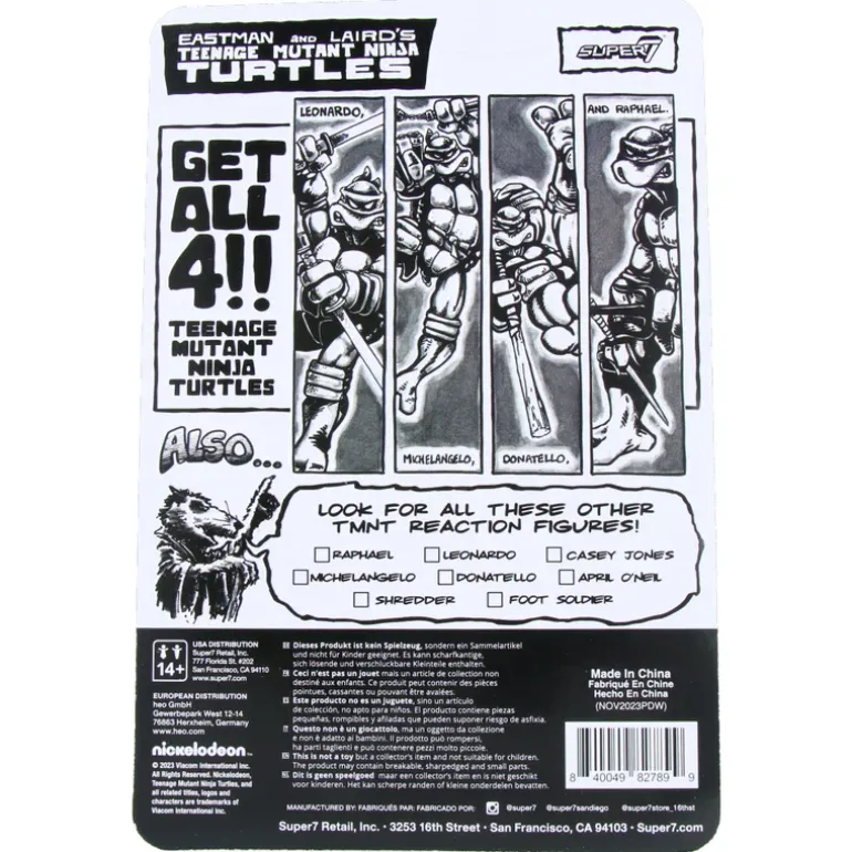 Donatello (Comic Greyscale) - Teenage Mutant Ninja Turtles - ReAction Figures Wave 9