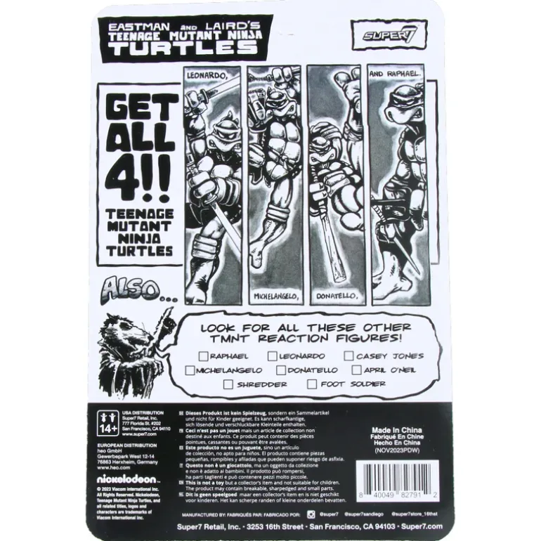 Raphael (Comic Greyscale) - Teenage Mutant Ninja Turtles - ReAction Figures Wave 9