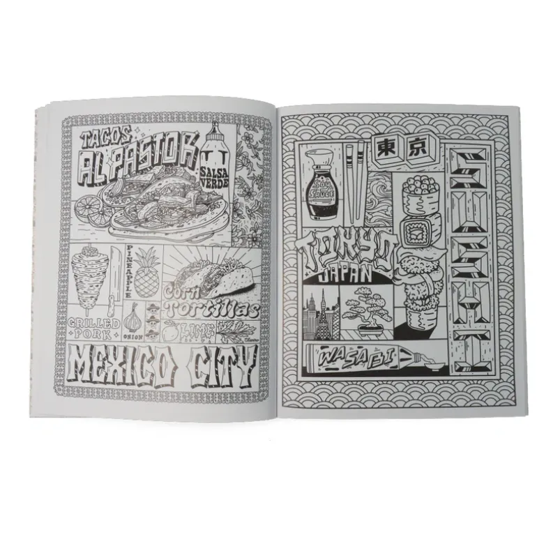 Street Food Coloring Book